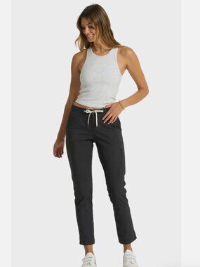 Vuori Women's Ripstop Pants Five-Pocket Design in Charcoal Grey, Size Large